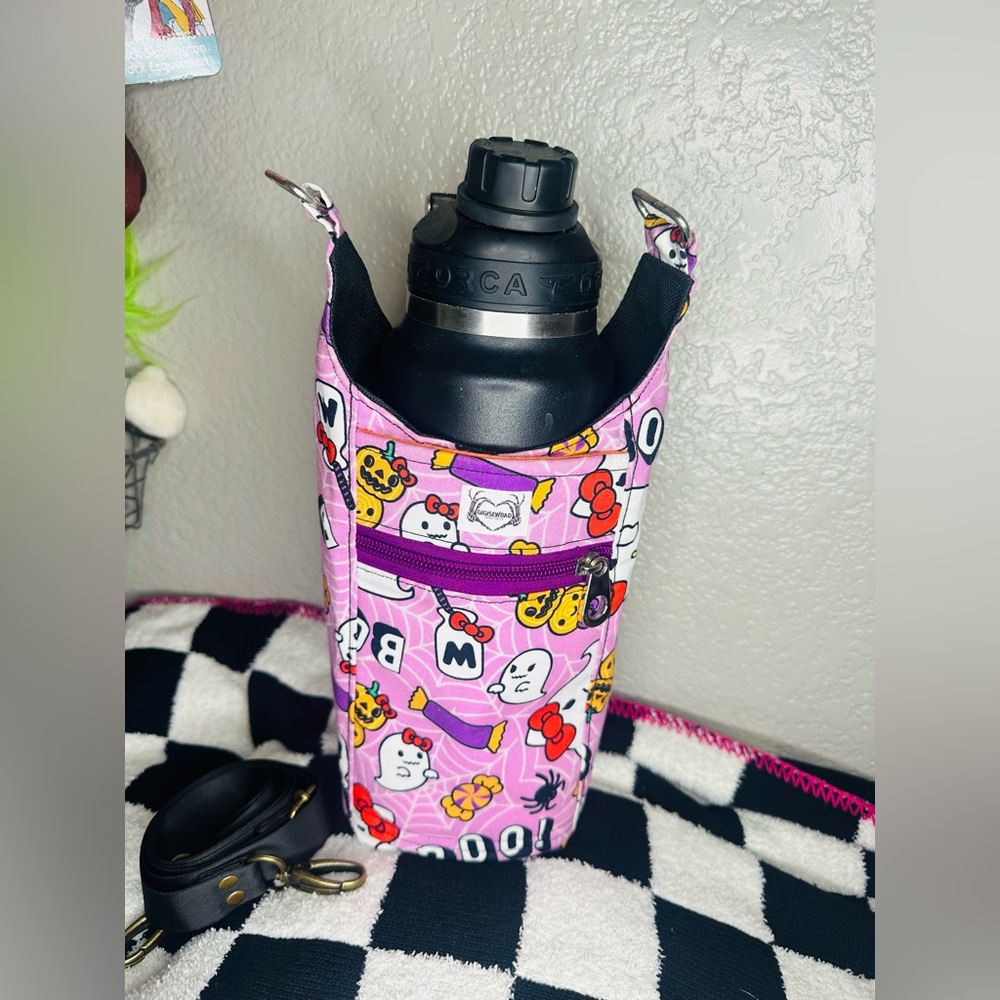 Hello kitty water bottle holder with strap